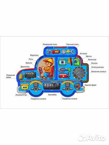 Многослойный деревянный пазл джип
