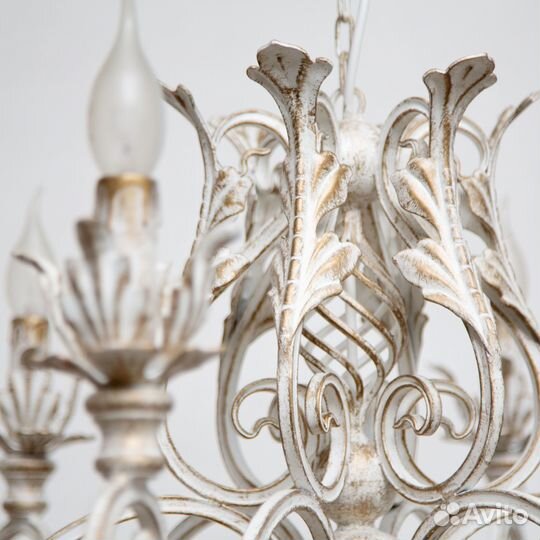 Люстра Виченца белая с золотой патиной