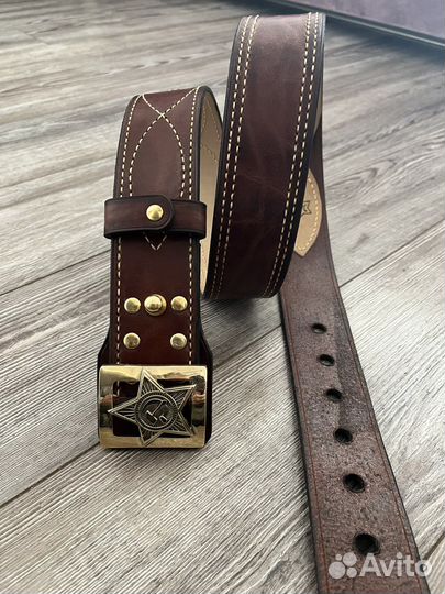 Ремень с пряжкой ркка (Ручной работы)