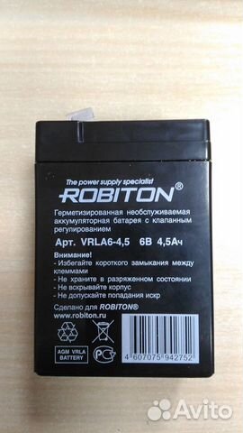 Аккумулятор RobitON vrla6-4.5 6V 4.5а/ч