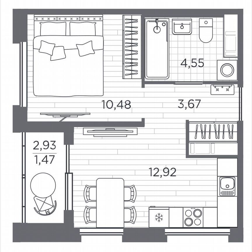 1-к. квартира, 33,1 м², 5/5 эт.