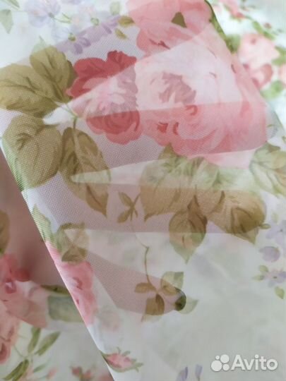 Нежная расцветка тюль с ламбрекеном