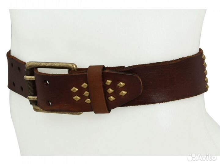 Мужской ремень из кожи буйвола Bedstu, клёпанный