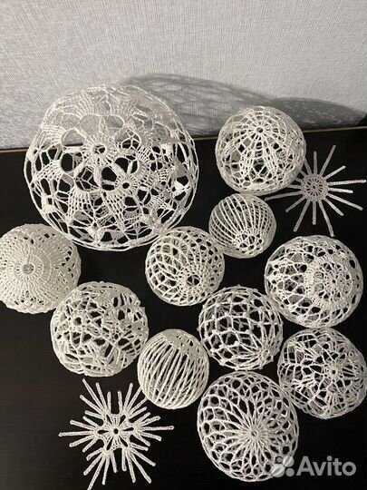 Шар декоративный, вязаный