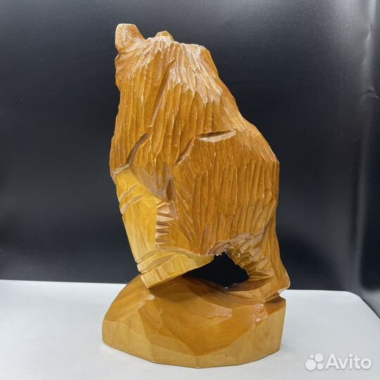 Деревянная статуэтка медведь С бочонком СССР (сзр)