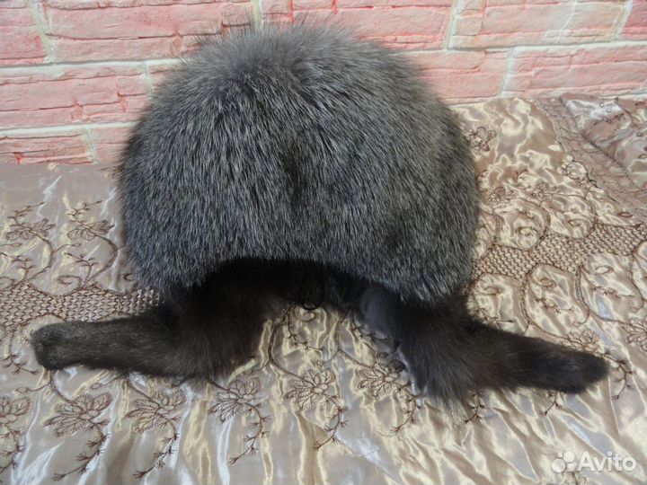 Шапка ушанка из чернобурки женская