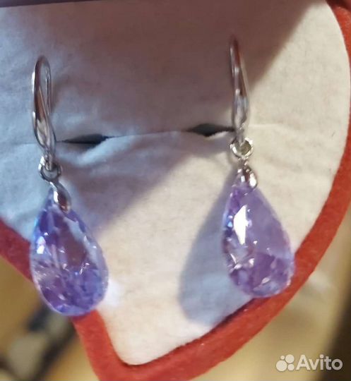 Серебряные серьги swarovski