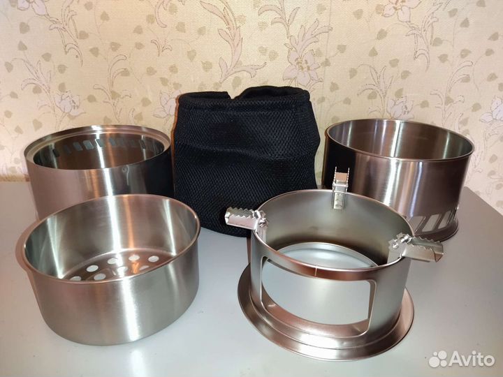 Печь щепочница складная 2 размера из нержавейки