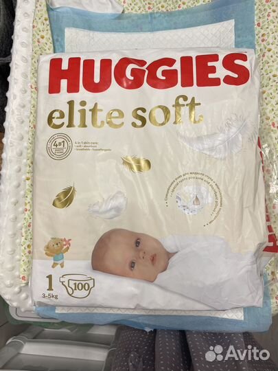 Подгузники huggies elite soft 1 100 шт