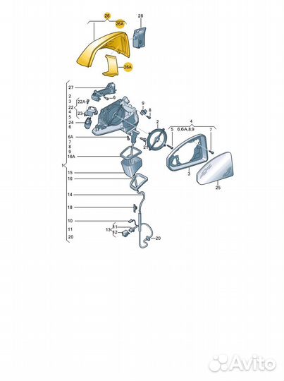 Корпус зеркала левый Audi Q5 FY 80A857527 GRU