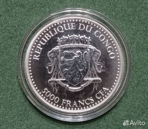 Монета Конго Горилла 2015 Серебро