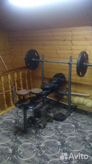 Штанга гриф блины бу