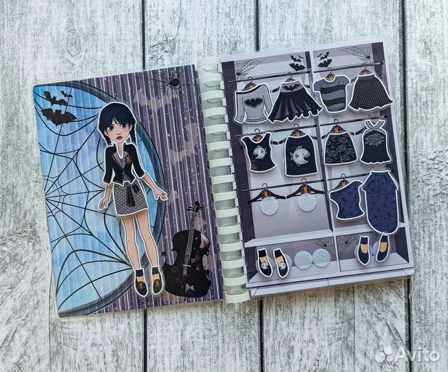 Кукла Уэнсдей аддамс на липучках Wednesday