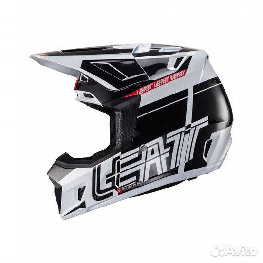 Эндypo Шлем Leatt Moto 7.5 Helmеt Вlасk Whitе 2024