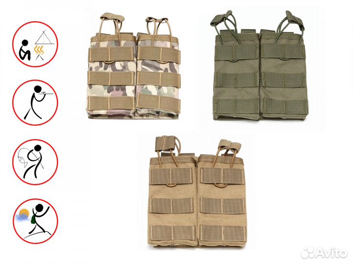 Подсумок для магазина ак хаки на 2