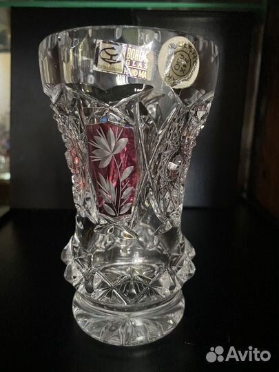 Ваза хрустальная. Миниатюра. Чехословакия 1980е