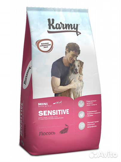 Сухой корм Karmy Sensitive Mini Adult (лосось)