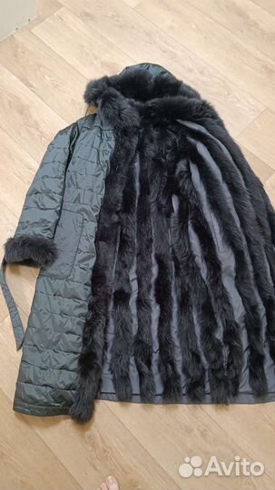 Зимнее пальто с натуральным мехом
