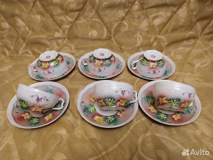 Чайные пары Кузнецова И.Е. Фарфор антикварный