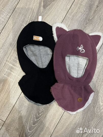 Шапка шлем для девочки зимняя nels