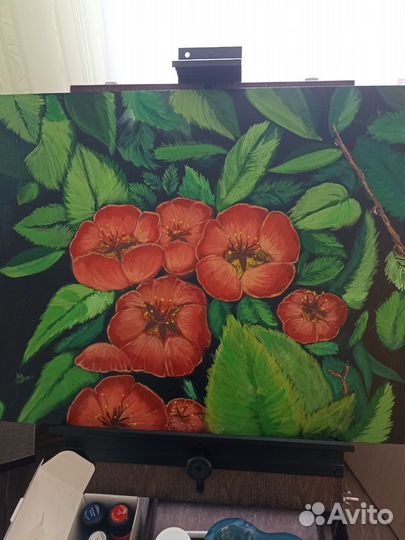 Картина нарисованная акрилом