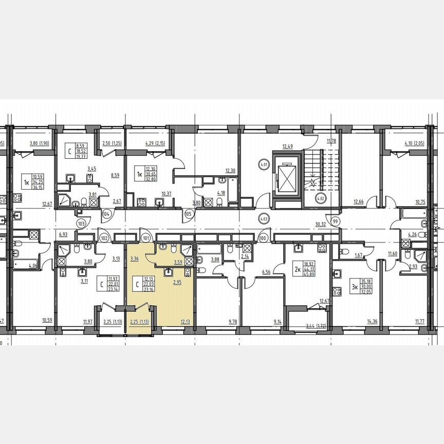 Квартира-студия, 23,2 м², 4/12 эт.
