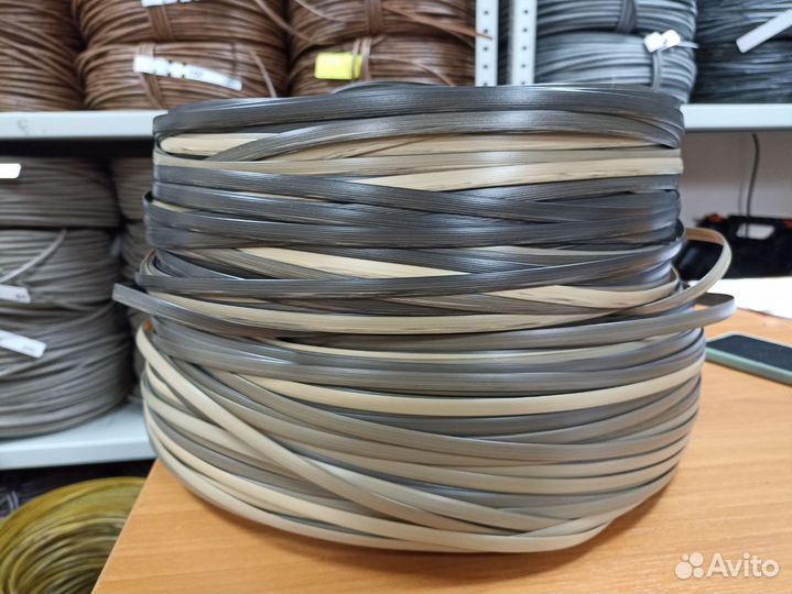 Ротанг сегмент переходный бежевый с коричневым 8мм