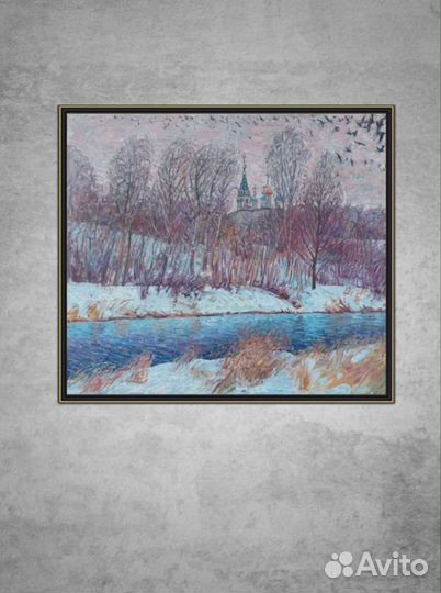 Картина Павловская Слобода. Пейзаж маслом