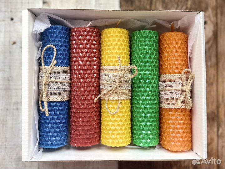 Свечи из пчелиной вощины. Набор
