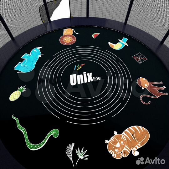 Батут UNix line 8 ft Supreme game (синий, зеленый)