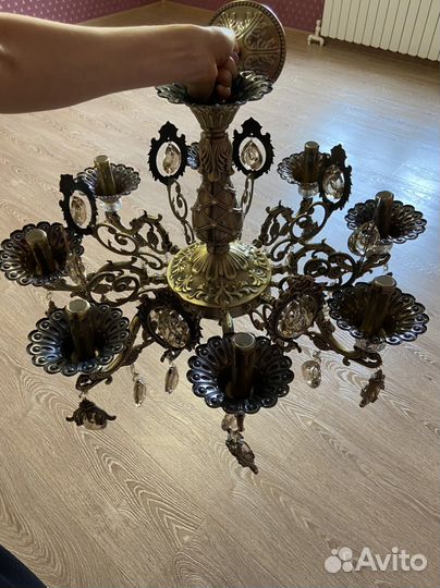 Бронзовая люстра 8 рожковая