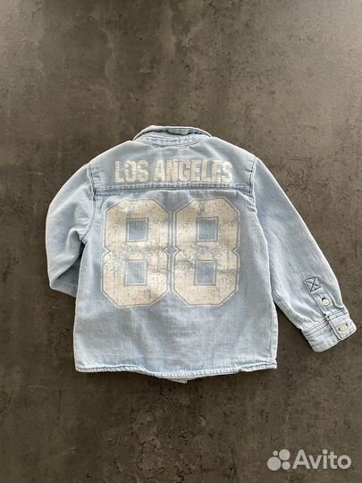 Джинсовая рубашка GJ и кофта zara 12-18 мес