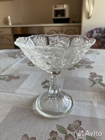 Ваза для варенья хрустальная советская