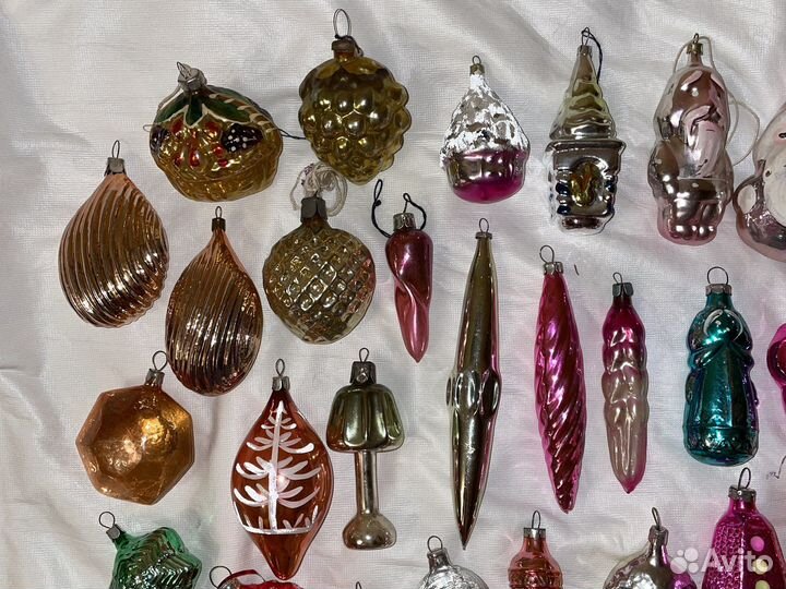 Елочные игрушки СССР Шишки, сосульки, фигурки