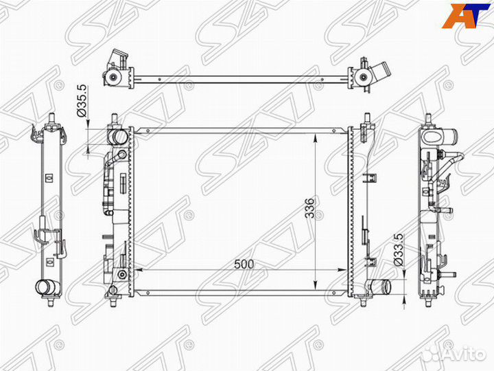 Радиатор охлаждения hyundai solaris 2017-2022
