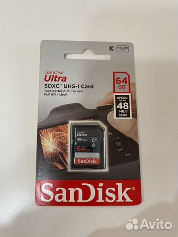 Карта памяти sdxc 64 GB