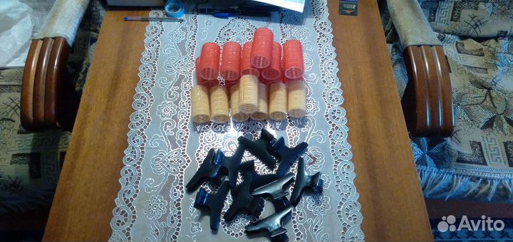 Бигуди липучки диаметром 3.5см11шт и3см 7шт заж