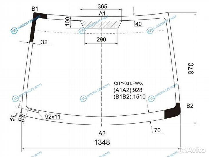 City-03 lfwx Стекло лобовое honda cityfit aria 02