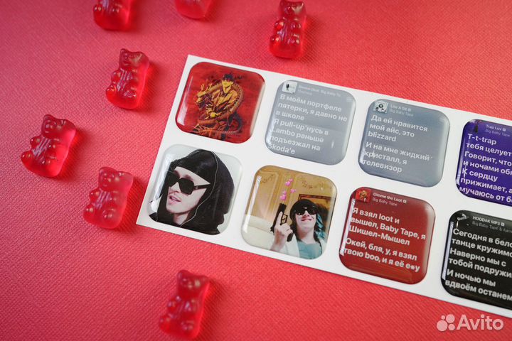 Стикеры объемные