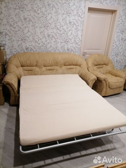 Диван раскладной бу и 2 кресла