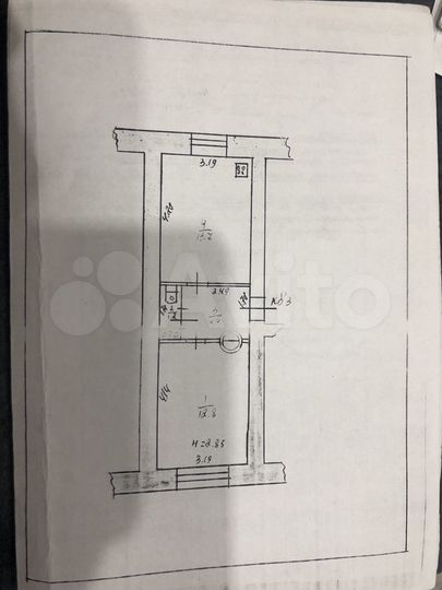 1-к. квартира, 32,1 м², 1/2 эт.