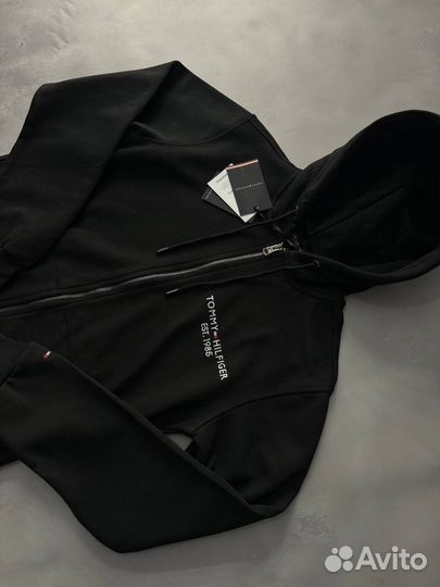 Зип худи Tommy Hilfiger черная 1985 плотная