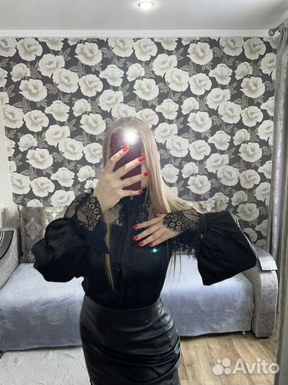 Блузка женская черная нарядная