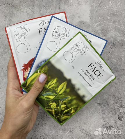 Маска тканевая уходовая для лица Grace Face, 30 гр