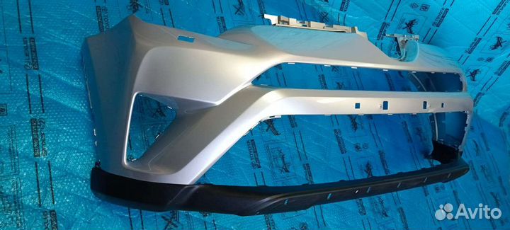 Бампер Рав 4 верхний серебро + нижний черный 15-19