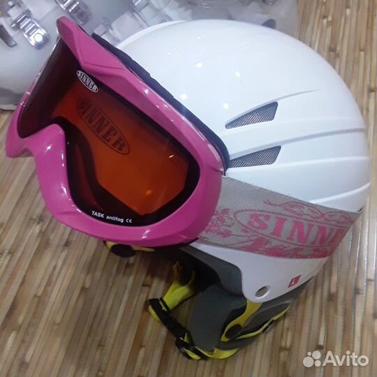Шлем горнолыжный женский Sanner + маска