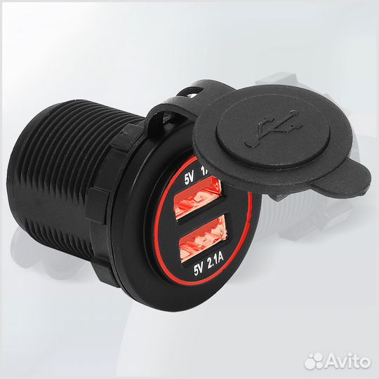 USB гнездо (розетка) прикуривателя с подсветкой