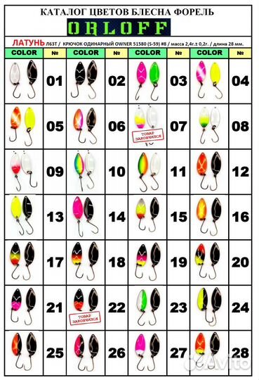 Блесна на форель 2гр. ручная работа orloff