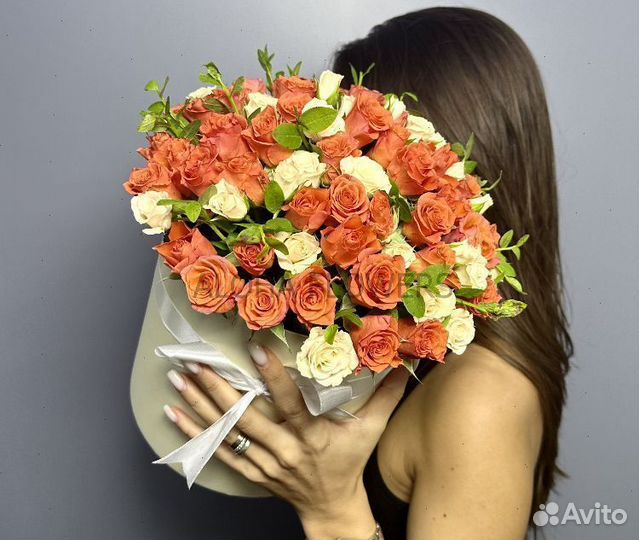 Букеты из кустовой розы. Круглосуточная доставка