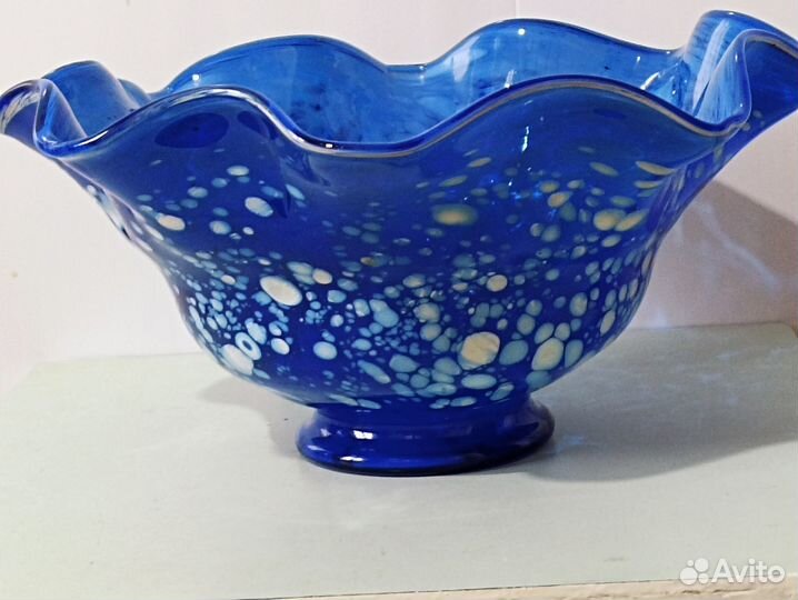 Ваза большая интерьерная. Цветное стекло. СССР